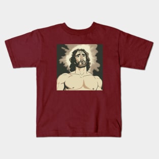 2d handsome illustration of Jesus Meme Kids T-Shirt